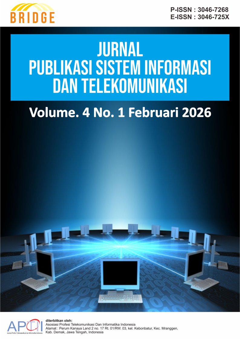 					View Vol. 4 No. 1 (2026): Februari : Bridge : Jurnal Publikasi Sistem Informasi dan Telekomunikasi
				